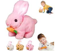 Qosigote Fanyil Bunnypal, Bunnypal, Bunby - My Realistic Bunny Toy, Jouet Lapin Interactif,Cadeaux De Pâques Enfants, Lapin Sautant, Jouet De Lapin Électrique Animal, pour Câliner (Pink)