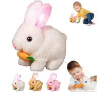 Qosigote Fanyil Bunnypal, Bunnypal, Bunby - My Realistic Bunny Toy, Jouet Lapin Interactif,Cadeaux De Pâques Enfants, Lapin Sautant, Jouet De Lapin Électrique Animal, pour Câliner (White)