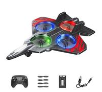 Qosigote Flip Jet Pro, High-Speed Remote Control Fighter Jet, Stunt Rc Fighter 360° Rolling Vertical Takeoff Landing, Auto-Hover, 3 Speed Modes Colorful LED, Create New Flying Fun (B)