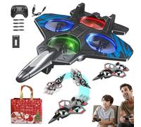 Qosigote Flip Jet Pro, High-Speed Remote Control Fighter Jet, Stunt Rc Fighter 360° Rolling Vertical Takeoff Landing, Auto-Hover, 3 Speed Modes Colorful LED, Create New Flying Fun (A)