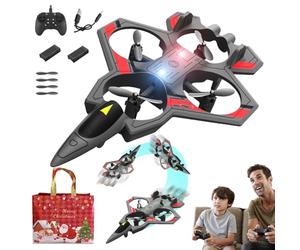 Qosigote Flip Jet Pro, High-Speed Remote Control Fighter Jet, Stunt Rc Fighter 360° Rolling Vertical Takeoff Landing, Auto-Hover, 3 Speed Modes Colorful LED, Create New Flying Fun (D+ 2 Battery)
