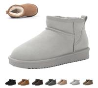 Qosigote Hikari Wolkis 2.0 Winter Boots Women, Sturdy & Stylish Mini - Boots For Women, Water Resistant Ankle boots, Anti-slip sole (Rolandgrau,36)