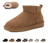 Qosigote Hikari Wolkis 2.0 Winter Boots Women, Sturdy & Stylish Mini - Boots For Women, Water Resistant Ankle boots, Anti-slip sole (Kastanie,36)