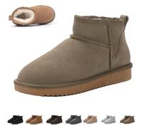 Qosigote Hikari Wolkis 2.0 Winter Boots Women, Sturdy & Stylish Mini - Boots For Women, Water Resistant Ankle boots, Anti-slip sole (Antilopenbraun,36)