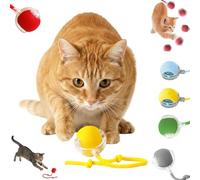 Qosigote Jouet Intelligent pour Chat, Balle Interactive Chats, 3 Modes De Travail Cat Toy Ball, Rechargeable par USB, Jeux pour Chat Interieur, Même Absents, Vos Chats S'amuseront Joyeusement. (C)