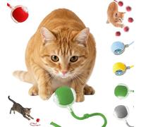 Qosigote Jouet Intelligent pour Chat, Balle Interactive Chats, 3 Modes De Travail Cat Toy Ball, Rechargeable par USB, Jeux pour Chat Interieur, Même Absents, Vos Chats S'amuseront Joyeusement. (E)