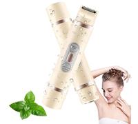 Qosigote Lady Razors For Women Electric, Comfort 2 In 1 Electric Lady Shaver, Bikini Trimmer Women, Rechargeable, Ipx7 Waterproof Wet & Dry Hair Trimmer For Bikini Underarm Leg Arm Body Face (Beige)