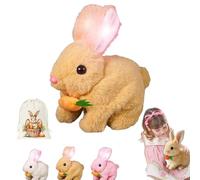 Qosigote Lapin Interactif, Robot Réaliste Bunny, Lapin De Paques, Lapin Robot, Bunby - Mon Lapin Réaliste Interactif, Cadeau d'anniversaire De Pâques (Brown)
