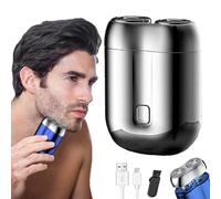 Qosigote Mini Double Head Electric Shave, Portable Electric Travel Shaver, 2025 New Upgrade Pocket Shaver Usb Mini Shavers For Men Rechargeable Waterproof Compact Electric Shaver (Silver)