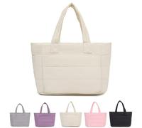 Qosigote Monvielle Tote Bag, Zynor Handbag For Women, Multi Functional Large Capacity Womens Handbag Lightweight And Fluffy Tote Bag Suitable For Travel Work Beach Gym Store (Beige)