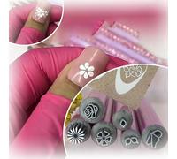 Qosigote Nail Art Stamp Pen Set,Nail Art Stamp Pen,6Präzisions-Nagelstempel-Stifte, DIY-Nagelkunst-Werkzeuge, Nail Graffiti Nail Art Dotting Tools Nail Art Stamp Pen for Women Girls (6PCS)