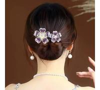 Qosigote Peacock Display Angel Wings Elegant Hair Bun Maker, Bun Makers For Women's Hair, Style Elegant Lazy Hair Curler, Hair Bun Maker, Ocean Blue Feather Hairpin Elegant Hair Accessories (B)
