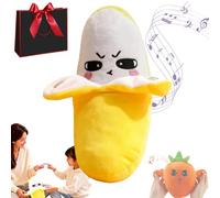 Qosigote Peluche musicale interactive, jouet sensoriel musical en peluche banane avec sons, prend en charge le claquement, le tapotement et le jeu de bataille rythmique, parfait pour les liens