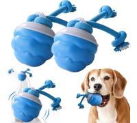 Qosigote Smart Rolling Pet Ball, Interactive Dog Toys, 3 Modes Moving Dogs Ball with Touch Activated, Intelligently Avoid Obstacles, Clean Teeth, Keeps Your Dog Active, Engaged, and Satisfied (2pcs)
