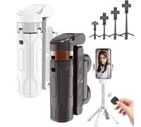 Qosigote Tnw T26 Mini Tripod for Iphone, Techlypro P15 Mini Tripod 360, Mini Selfie Stick Tripod, Pocketflex Mini Tripod with Detachable Remote Control, 360° Rotation Foldable (2pcs)