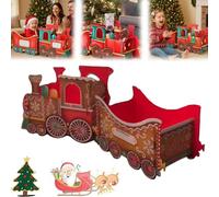 Qosigote Train-Deliver Holiday Cheer in Style, DIY Santa’S Gift Train, Style Personalised Trains Set, for Gift Storage Organizer, Unique Home Decor (Small,B)