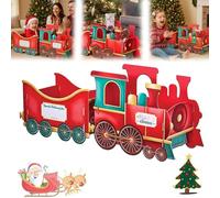 Qosigote Train-Deliver Holiday Cheer in Style, DIY Santa’S Gift Train, Style Personalised Trains Set, for Gift Storage Organizer, Unique Home Decor (Small,A)