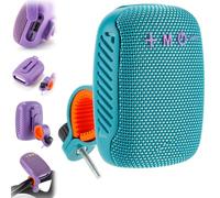 Qosigote Waterproof Bicycle Bluetooth Speaker with Mounting Bracket, Rechargeable Mini Enceinte Bluetooth SD/TF/TWS/AUX, Portable Enceinte Connectée pour Outdoor Cyclisme, Randonnée (Améliorée,Teal)
