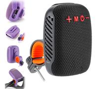 Qosigote Waterproof Bicycle Bluetooth Speaker with Mounting Bracket, Rechargeable Mini Enceinte Bluetooth SD/TF/TWS/AUX, Portable Enceinte Connectée pour Outdoor Cyclisme, Randonnée (Base,Noir)
