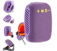 Qosigote Waterproof Bicycle Bluetooth Speaker with Mounting Bracket, Rechargeable Mini Enceinte Bluetooth SD/TF/TWS/AUX, Portable Enceinte Connectée pour Outdoor Cyclisme, Randonnée (Base,Violet)
