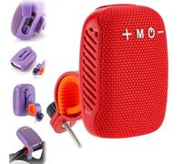 Qosigote Waterproof Bicycle Bluetooth Speaker with Mounting Bracket, Rechargeable Mini Enceinte Bluetooth SD/TF/TWS/AUX, Portable Enceinte Connectée pour Outdoor Cyclisme, Randonnée (Base,Rouge)
