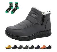 Qosigote Women’S Insulated Snow Boots, Fur Lined Winter Boots For Women Waterproof, Non-Slip, Comfortable Warm Winter Shoes (gray,44)