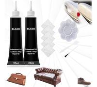 Qosneoun Advanced Leather Repair Gel,Leather Repair Kit for Furniture,Leather Repair Kit for Car,Faux Leather Repair Kit,Filler Restore Car Seat Sofa Scratch Rip Holes (Black)