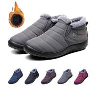Qosneoun Boojoy Shoes, Boojoy Winter Boots Women Men Snow Boots Waterproof Anti-slip Ankle Booties Outdoor Warm Lined Shoes (Gray, adult, women, numeric_41, numeric, eu_footwear_size_system, medium)