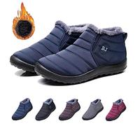 Qosneoun Boojoy Shoes, Boojoy Winter Boots Women Men Snow Boots Waterproof Anti-slip Ankle Booties Outdoor Warm Lined Shoes (Blue, adult, women, numeric_44, numeric, eu_footwear_size_system, medium)