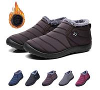 Qosneoun Boojoy Shoes, Boojoy Winter Boots Women Men Snow Boots Waterproof Anti-slip Ankle Booties Outdoor Warm Lined Shoes (Brown, adult, women, numeric_42, numeric, eu_footwear_size_system, medium)