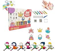 Qosneoun DIY Crystal Paint Arts and Crafts Set,DIY Window Paint Art,Diamond Painting Keychains Kit for Girls Crafts,Bake-Free Crystal Color Glue Painting Pendant Toy,Crystal Pendant Kit (07)