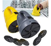 Qosneoun Electric Ice Scraper for Car Windscreen, Rotating Disc Ice Scraper for Cars SUVs Vans, Cordless Rechargeable Windscreen Deicer & Snow Frost Remover (16cm*11cm*11cm,Yellow+Gray)