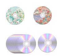 QoTang 20 Pièces Disques en Vinyle Vierges,Décoration Murale pour Disque CD Décorations Fête Musique,pour la Décoration de Café Maison Fête,12 cm