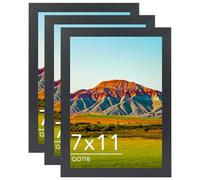 QOTIB Lot de 3 cadres photo noirs de 17,8 x 27,9 cm pour montage mural ou de table, cadres photo en bois à suspendre horizontalement ou verticalement, noir