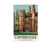 QOTOPGPG Cambridge Britain Poster vintage sur toile pour décoration murale de salon, chambre à coucher 60 x 90 cm