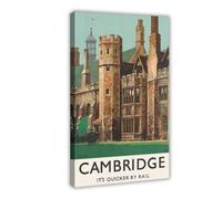QOTOPGPG Cambridge Britain Poster vintage sur toile pour décoration murale de salon, chambre à coucher 30 x 45 cm