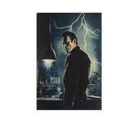 QOTOPGPG Impression sur toile Dr. Frankenstein et le monstre - Décoration murale pour salon, chambre à coucher - 60 x 90 cm