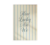 QOTOPGPG Impression sur toile « How Lucky Are We Print » - Rayures bleues rétro (2) - Décoration murale pour salon, chambre à coucher - 30 x 45 cm