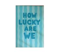 QOTOPGPG Impression sur toile « How Lucky Are We Wobbly » - Bleu clair - Décoration de chambre à coucher, bureau, chambre - Cadeau - 20 x 30 cm