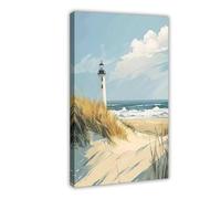 QOTOPGPG Impression sur toile représentant le phare du Cap Henlopen - Décoration murale pour salon, chambre à coucher - 50 x 75 cm
