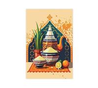 QOTOPGPG Impression sur toile représentant un couscous marocain - Décoration pour chambre à coucher, bureau, chambre - Cadeau - 40 x 60 cm