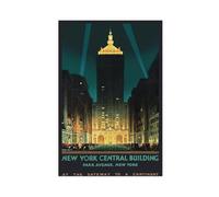 QOTOPGPG Impression sur toile vintage New York Grand Central Terminal - Décoration murale pour salon, chambre à coucher - 30 x 45 cm