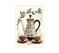 QOTOPGPG Impression vectorielle sur toile de cafetière libanaise - Décoration pour chambre à coucher, bureau, chambre - 40 x 60 cm