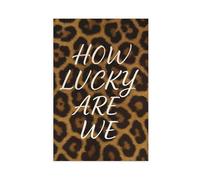 QOTOPGPG Poster « How Lucky Are We » - Imprimé léopard rétro - Art mural sur toile - Décoration murale pour salon, chambre à coucher - 30 x 45 cm