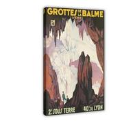 QOTOPGPG Poster vintage sur toile Grottes de la Balme pour décoration de chambre à coucher, bureau, chambre, cadeau 20 x 30 cm