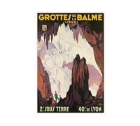 QOTOPGPG Poster vintage sur toile Grottes de la Balme pour décoration murale de salon, chambre à coucher 50 x 75 cm