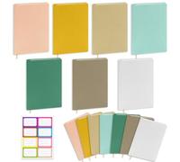 QOUBAI Lot de 7 housses de livres extensibles en tissu réutilisables avec étiquette - Housse de protection rigide pour livres et manuels - Convient à la plupart des tailles de livres jusqu'à 25,4 x