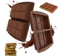 QOUBNIC 2 Moules en Silicone pour Chocolats, Moule pour Chocolat en Silicone Profond pour Barres Énergétiques Pralines et Décors Culinaires Marron
