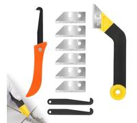 QOUBNIC Grattoir à Joints, Couteau de Scie à Joint Outil de Grattage de Joints avec 8 Lames de Rechange, Grattoir Joint Carrelage pour Salle de Bain, Carrelage,Cuisine