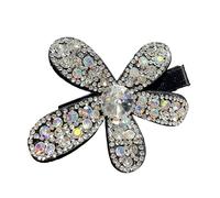 Qoukonao Barrettes À Strass Pour Femmes,Accessoires de Barrettes Florales 3D avec Strass | Épingle À Cheveux en Étincelante - Pour Les Filles, Usage Quotidien, Fêtes, Occasions Formelles, Mariage,